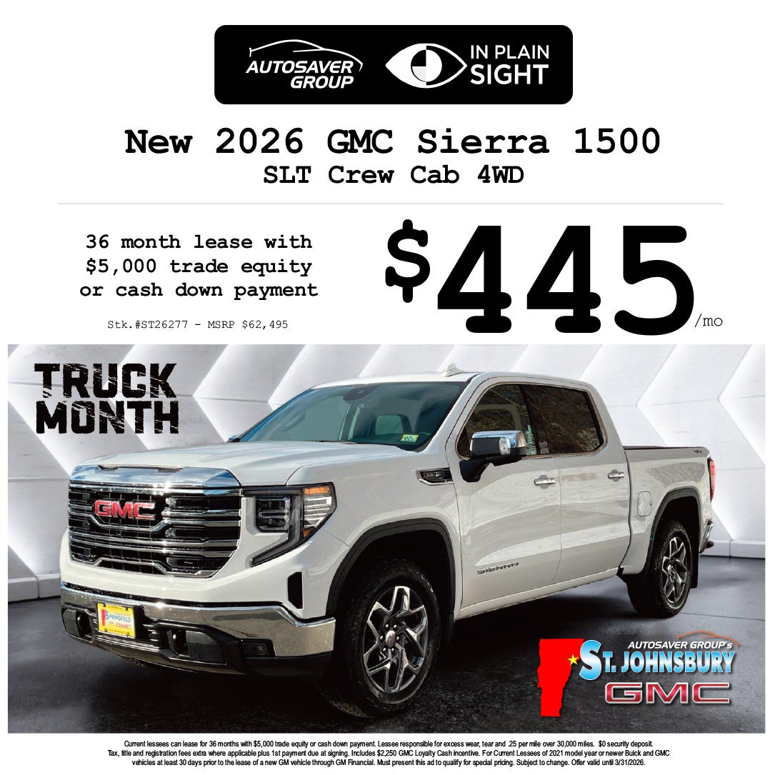 SHOP NEW GMC DEALS NEAR ST JOHNSBURY, VT