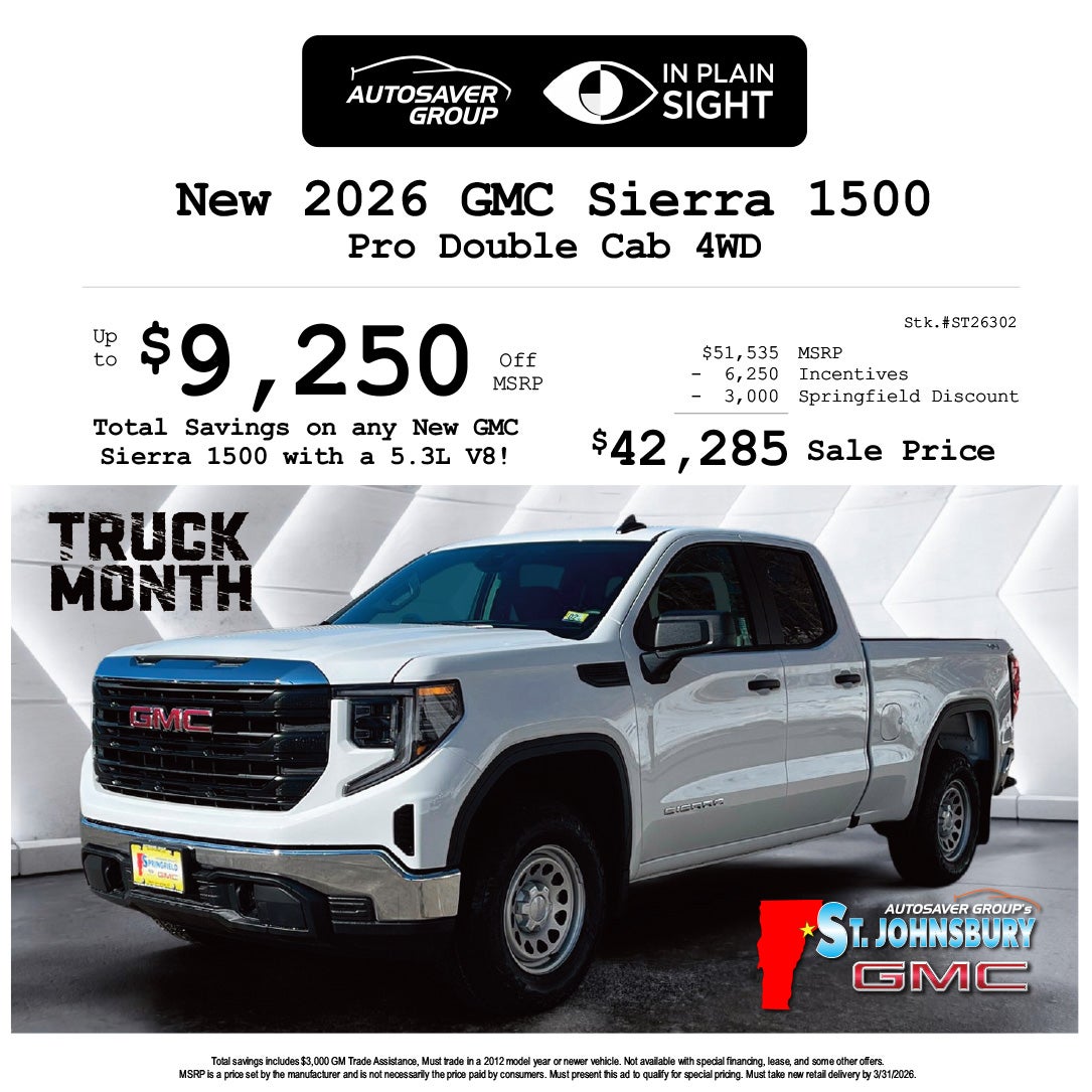 SHOP NEW GMC DEALS NEAR ST JOHNSBURY, VT